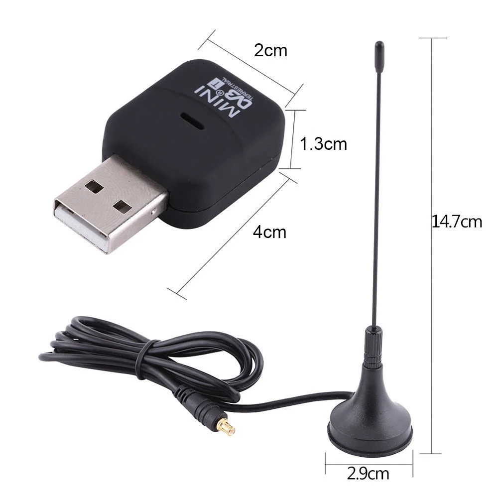 

Mini USB 2.0 Digital DVB-T SDR+DAB+FM HDTV Tuner Quality TV Antenna Dongle Stick Video Broadcasting Antenna DVBT Receiver