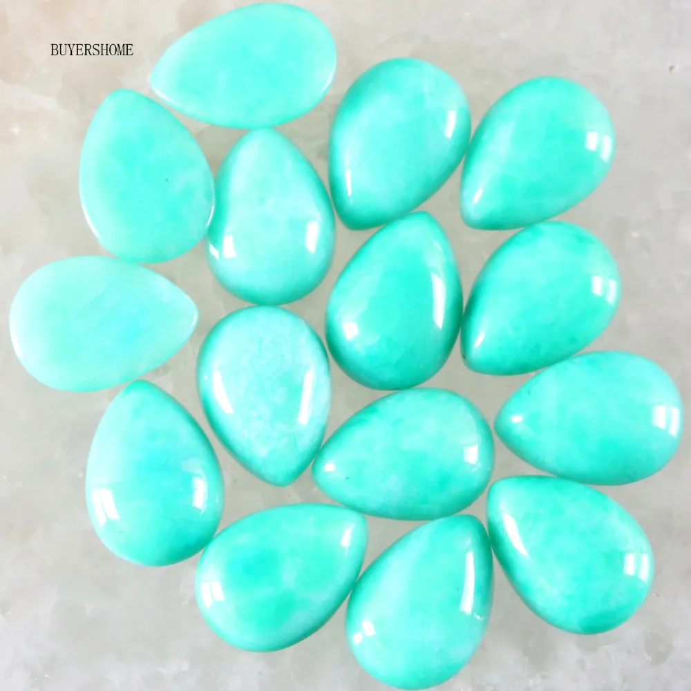 Бусины из натурального камня 18x13 мм зеленого амазонита кабошон для изготовления