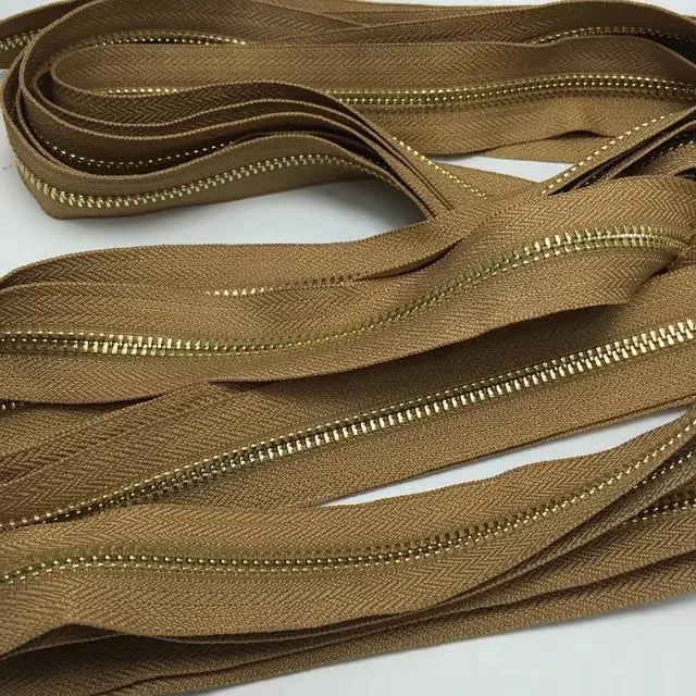 10 Yards Gold Copper Teeth Zipper Colors Choice (no metal fitting)