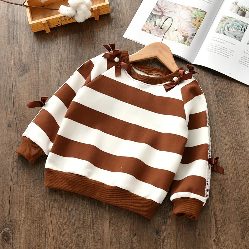 Детский осенний костюм для девочек BibiCola свитер с длинным рукавом спортивный в