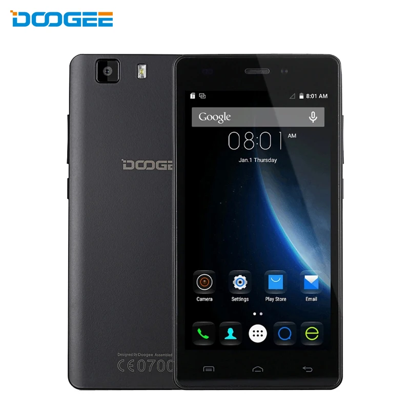 Оригинал DOOGEE X5 5.0 Дюймов MT6580 Quad Core Android 6.0 Смартфон RAM 1Гб ROM 8Гб 3G WCDMA 1280 x 720P Две SIM