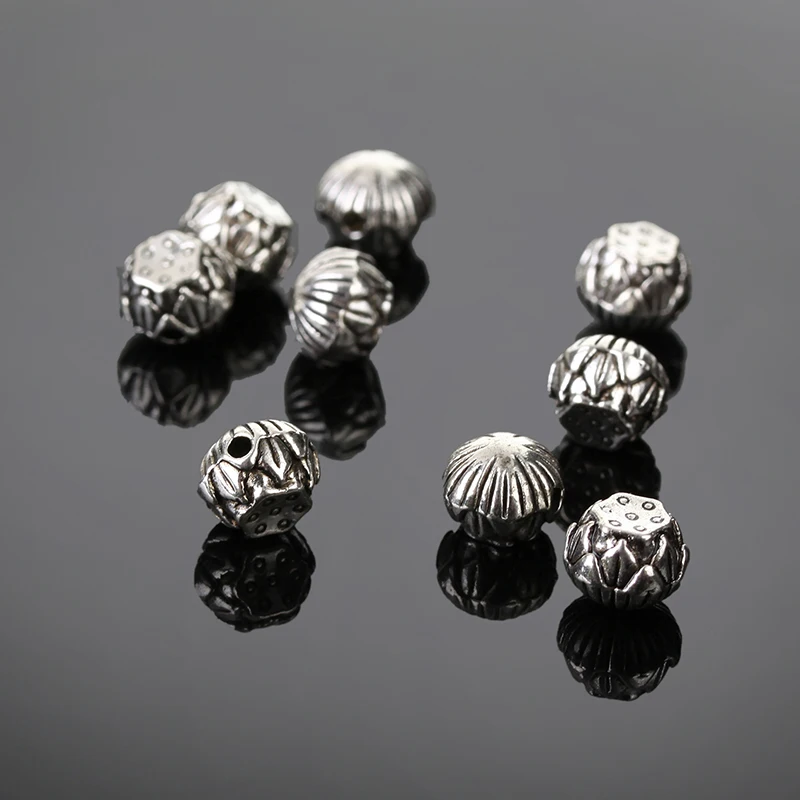 50pcs Spacer Charms Tibetan Silver 6X8mm Metal Spacer Beads For Jewelry Making