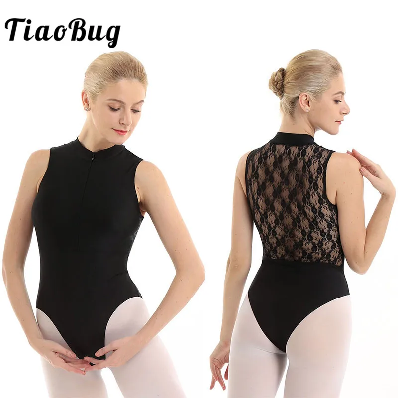 Женский гимнастическое трико TiaoBug Эластичный Трико без рукавов с высоким горлом |