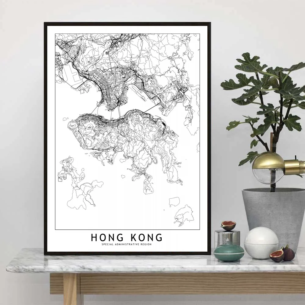 Карта Берлина Лондона Лос Анджелеса Нью Йорк Париж Токио Настенная картина Декор