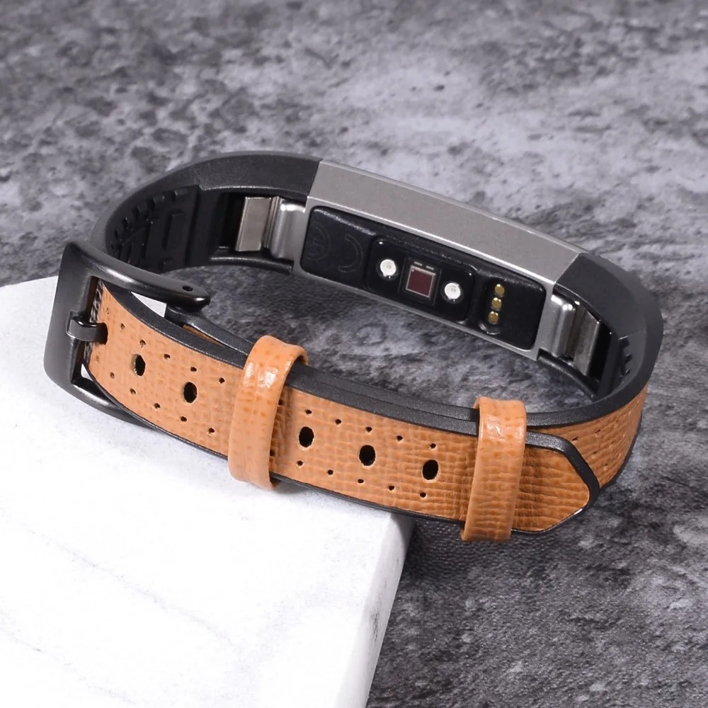 Пояса из натуральной кожи + ТПУ Смотреть ремешок Браслет Для Fitbit Alta/Alta HR для часов