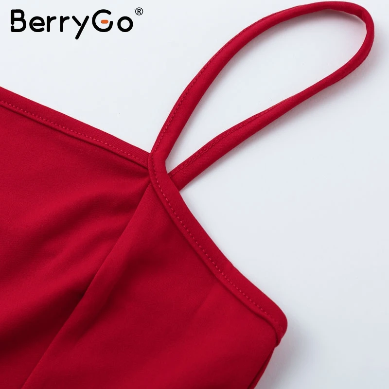 BerryGo/красное асимметричное сексуальное платье с оборками женское осеннее
