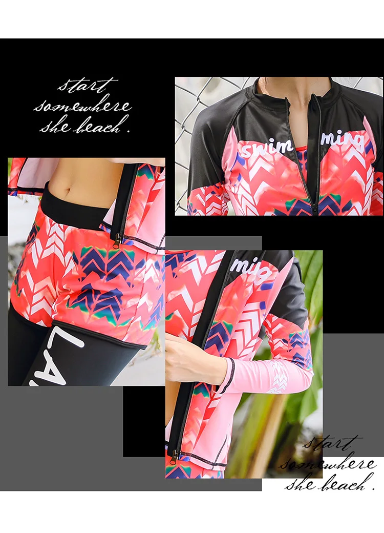 Подростковый купальник Rashguard купальный костюм для женщин с длинным рукавом Plavky купальники полный раздельный танкини больших размеров