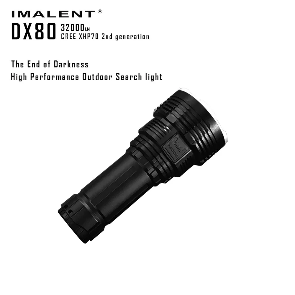 IMALENT DX80 светодиодный светильник-вспышка Cree XHP70 32000 лм 806 метров перезаряжаемый светильник фонарь для поиска МОЩНЫЙ СВЕТИЛЬНИК