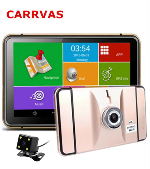 7 дюймовый Автомобильный видеорегистратор GPS навигация Android WIFI 1080P DVR рекордер с