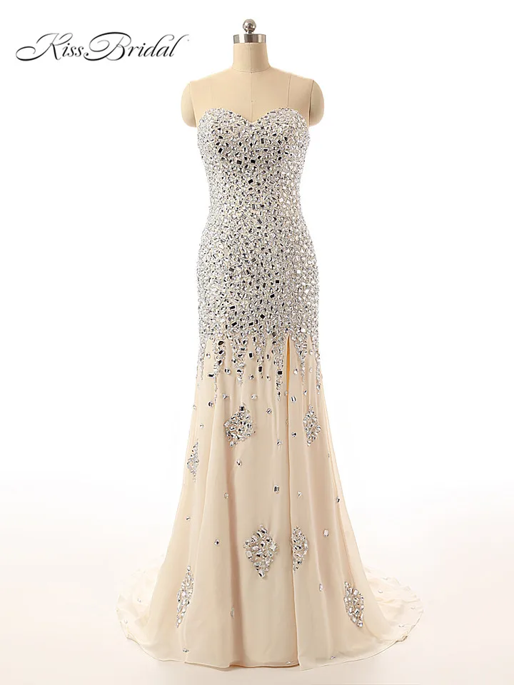 

Женское вечернее платье-русалка, без рукавов, с бусинами, на молнии сзади