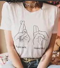 Веселая стильная футболка на удачу со слоганом на руку 90-х, хлопковые повседневные топы для вечеринок, женские винтажные гранж-футболки, футболки