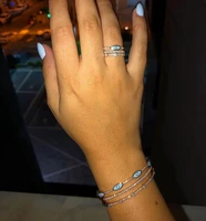 enamel evil eye ring bracelet jewelry set turkish lucky design fashion rose gold color trendy bangle rings set for lady