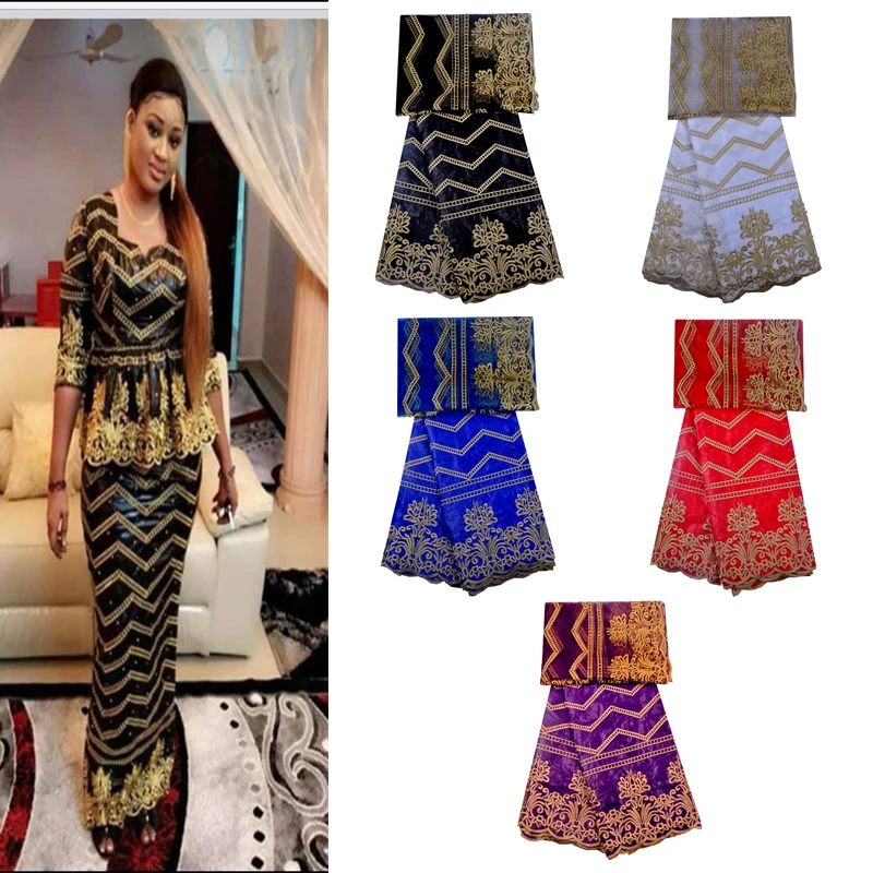 

2017 African Lace Fabric Guinea Bazin Getzner Hot Sale In Royal Blue High Quality African Bazin Lace Fabric For Party Dress 1303