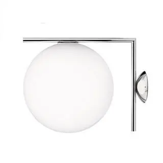 

Modern LED Wall Lamps Industrial White Glass Wall Lights 20cm Chrome Body 5W LED Indoor Lighting