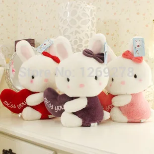 Blue and white doll sitting heart bunny party necessary.42cm | Игрушки и хобби