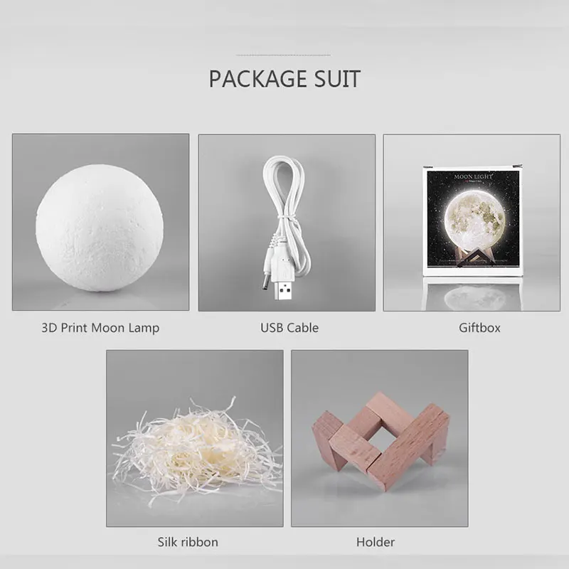 

Magical 3D Printed Moon Lamp Night Light 2Color Change Touch Sensor Rechargeable Moonlight Luminaria Luna Lamp Valentines Gift35