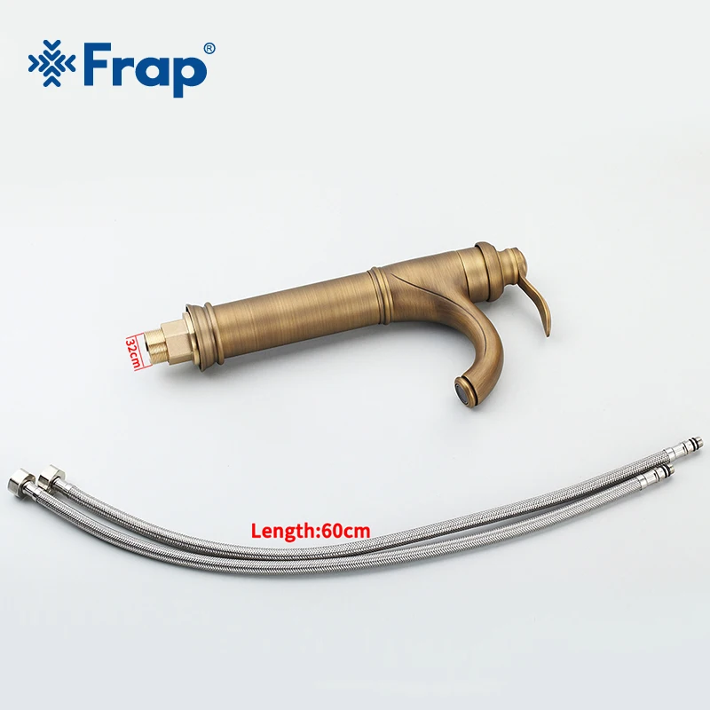 

FRAP Brushed Basin Faucets Mixer Single Handle Single Hole Bathroom Faucet Brass Hot and Cold Water Saving Basin Mixer TapY10070