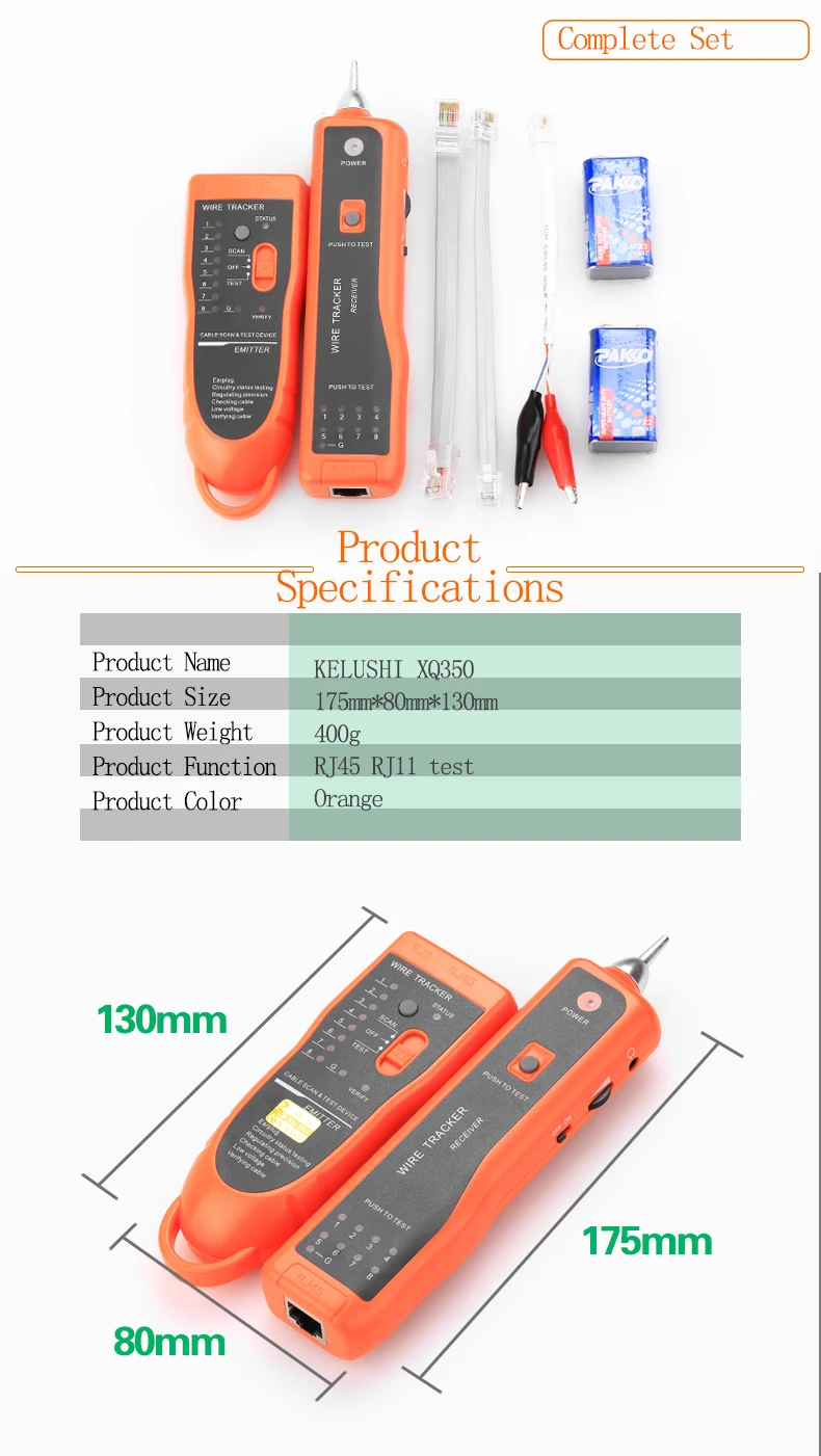 KELUSHI диагностический тестер XQ-350 для UTP STP Cat5 Cat6 RJ45 LAN Сетевой кабель Линия Finder RJ11 телефонный провод трекер/Tracer