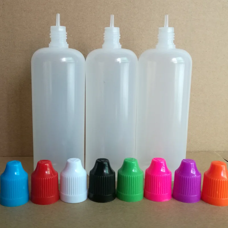 200 шт. 120 мл LDPE мягкие Пластик флакон капельница бутылки с детской шапочки и