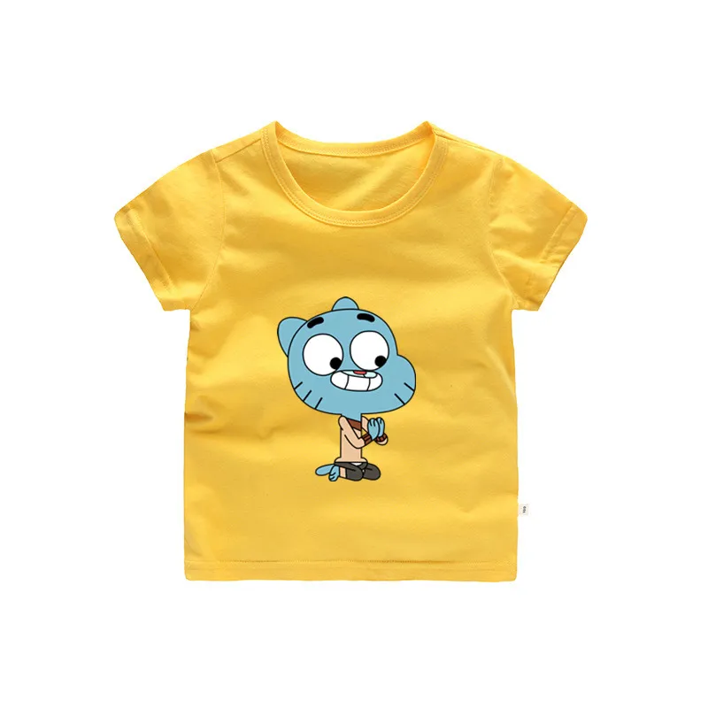 Новая забавная Футболка с принтом «Удивительный мир Gumball 013 Kingdom» Детская летняя Милая одежда топы для мальчиков и девочек, футболка 0,5 - Цвет: A14