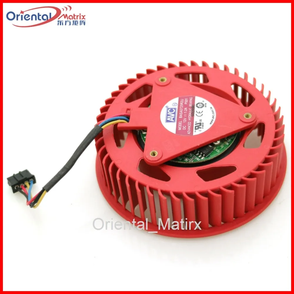 

Охлаждающий вентилятор для видеокарты, 4 провода, 4 контакта, BASA0725R2U, 12 В, 1,2 А, 75 мм, для ATI HD4850, HD4890, HD5970, HD5870