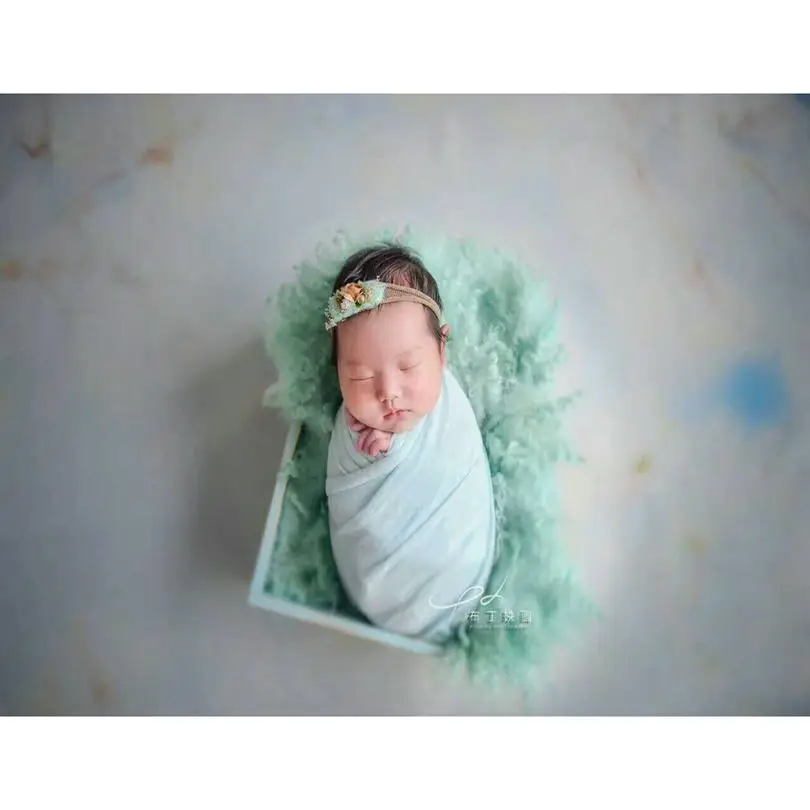 

Curly felted blanket layer Newborn photography props Baby basket stuffer photo props Fabric layer