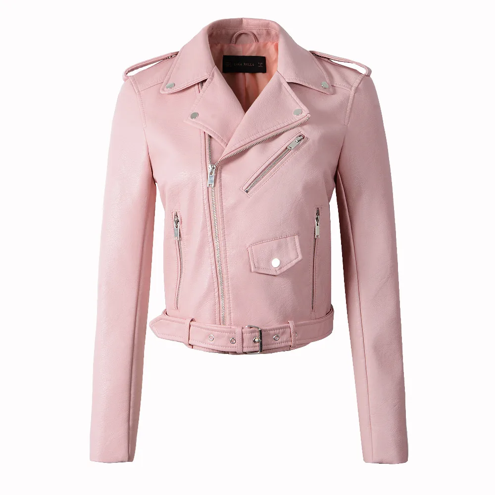 ZQLZ 2020 pring Осенняя мотоциклетная кожаная куртка женская тонкая короткая черная