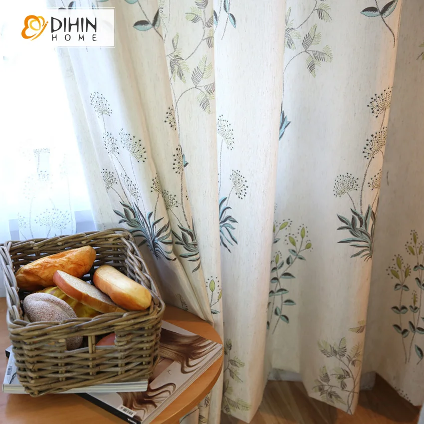 DIHIN домашние занавески хлопок/лен цветочные s Cortinas для гостиной спальни окна | Дом