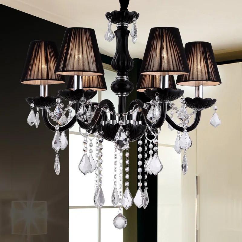Современная черная люстра освещение для кухни столовой отеля с лампой оттенки