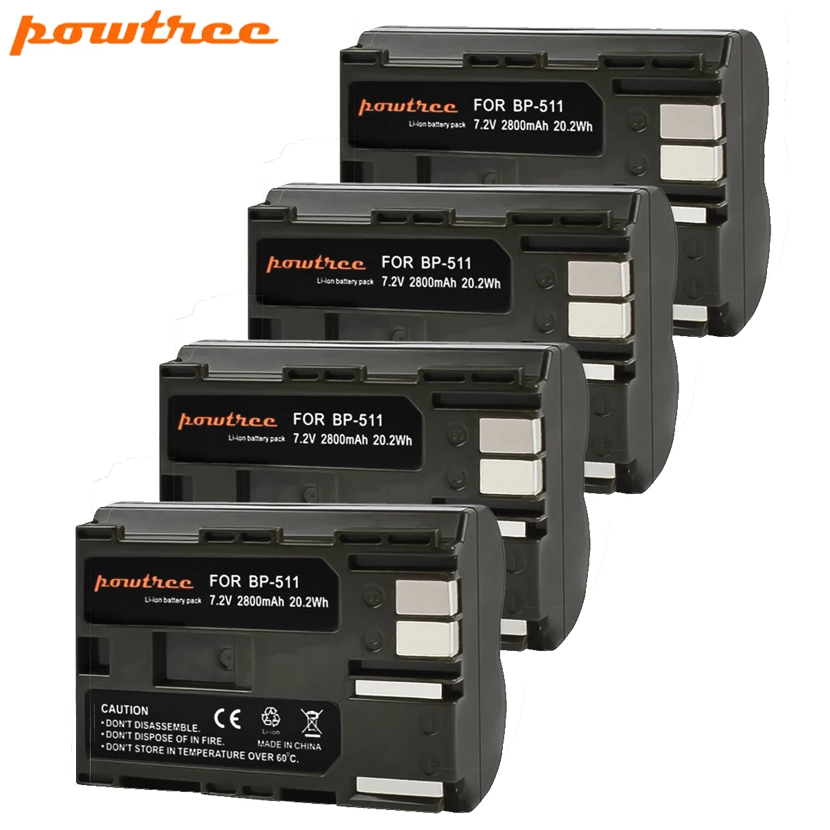 Аккумулятор Powtree 2800 мА/ч для камеры Canon EOS 40D 300D 5D 20D 30D 50D 10D G6 L10 аккумулятор BP511 BP 511