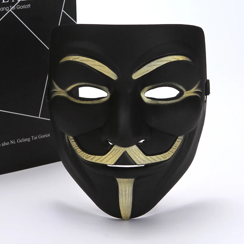2019 черный V for Vendetta костюмная маска косплей аксессуар анонимным фильм Гай Фокс