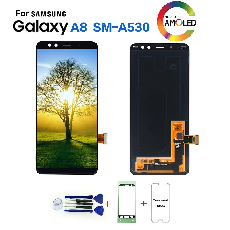 AMOLED для samsung Galaxy A8 SM-A530F дисплей ЖК-экран Замена для samsung A8 SM-A530N A530W ЖК-дисплей модуль