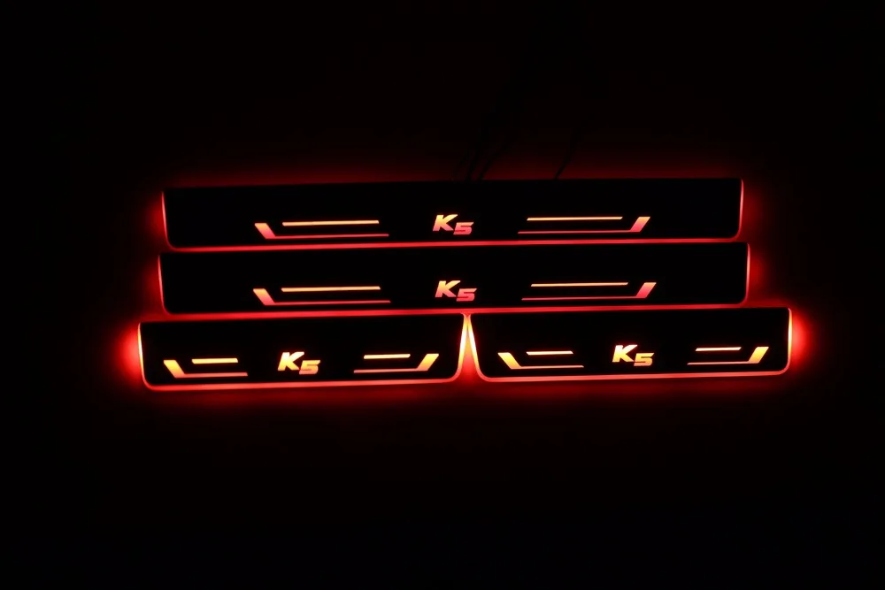 

Qirun acrylic led moving door scuff welcome light pathway lamp door sill plate linings for Kia Optima K5 2011 - 2017 2018