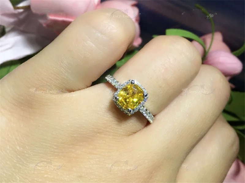 Камень кольцо 925 пробы Серебряная Подушка cut 3ct AAAAA Циркон cz обручальное кольца для
