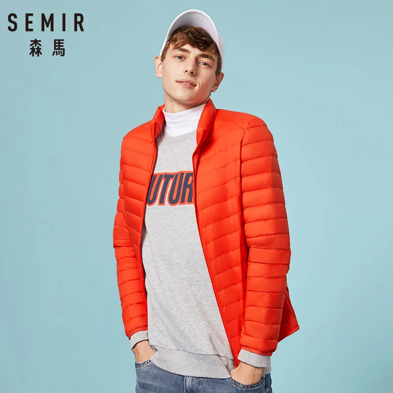 SEMIR пуховик мужской зимний Портативный Теплый 90% белый утиный пух с капюшоном Мужское пальто jaqueta masculino chaqueta hombre