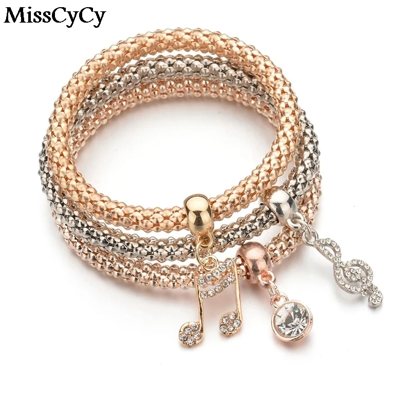 MissCyCy 2016 новые модные ювелирные изделия золотые браслеты цепочки Кристалл