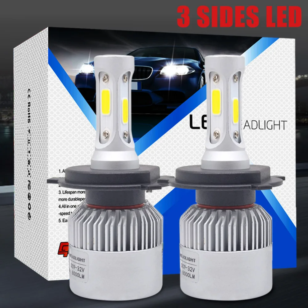 72 Вт 8000лм H4 LED 9003 HB2 Hi/Lo луч Автомобильные светодиодные фары 6500 к авто лампы Замена