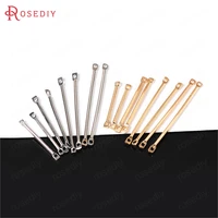 20pcs 22 533 23 54cm 24k gold color plated brass 2 holes round connect rod charms diy jewelry accessories