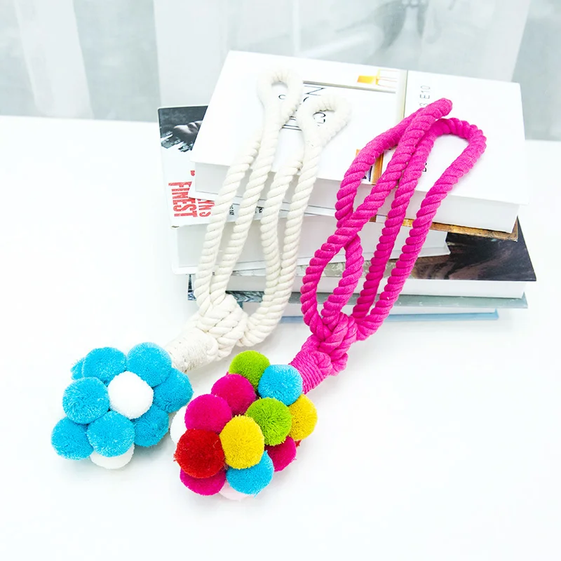 

Curtain rope Rainbow Color hanging ball Curtain Tiebacks Straps Hand-woven Lanyard Strap Tying Home decoration Accessories