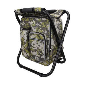 new folding camping fishing chair stool backpack with cooler insulated picnic bag hiking camouflage seat table bag free global shipping