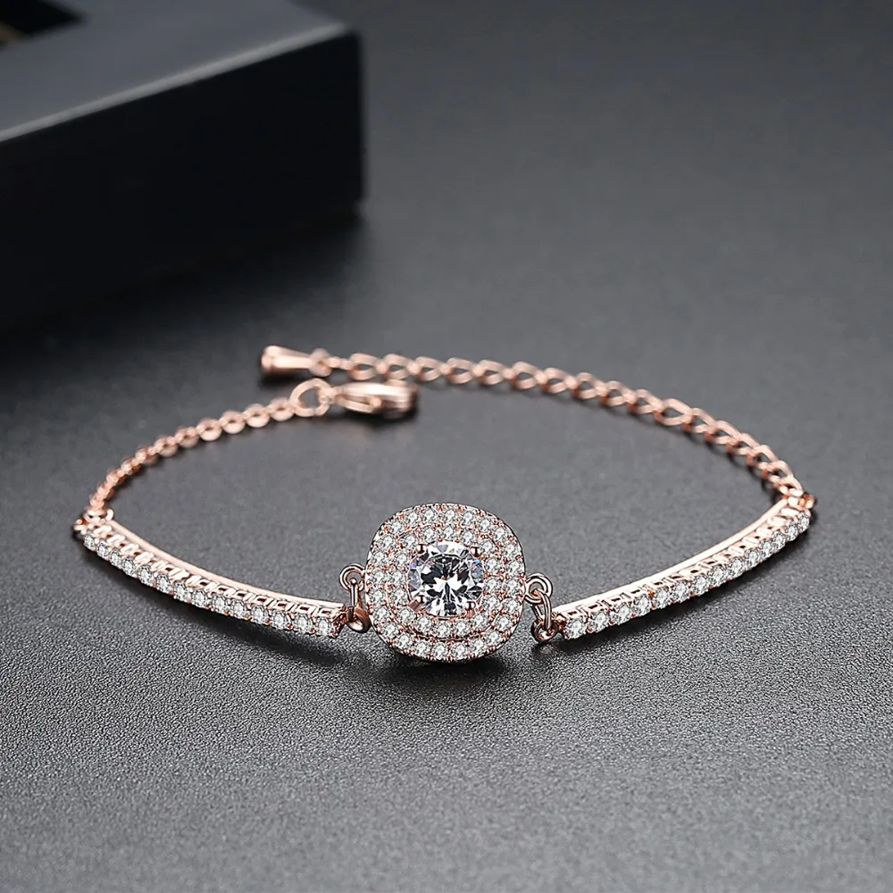 Luoteemi Brand Link Bracelet Сердца и стрелы хрусталя циркон браслет для женщин высокое