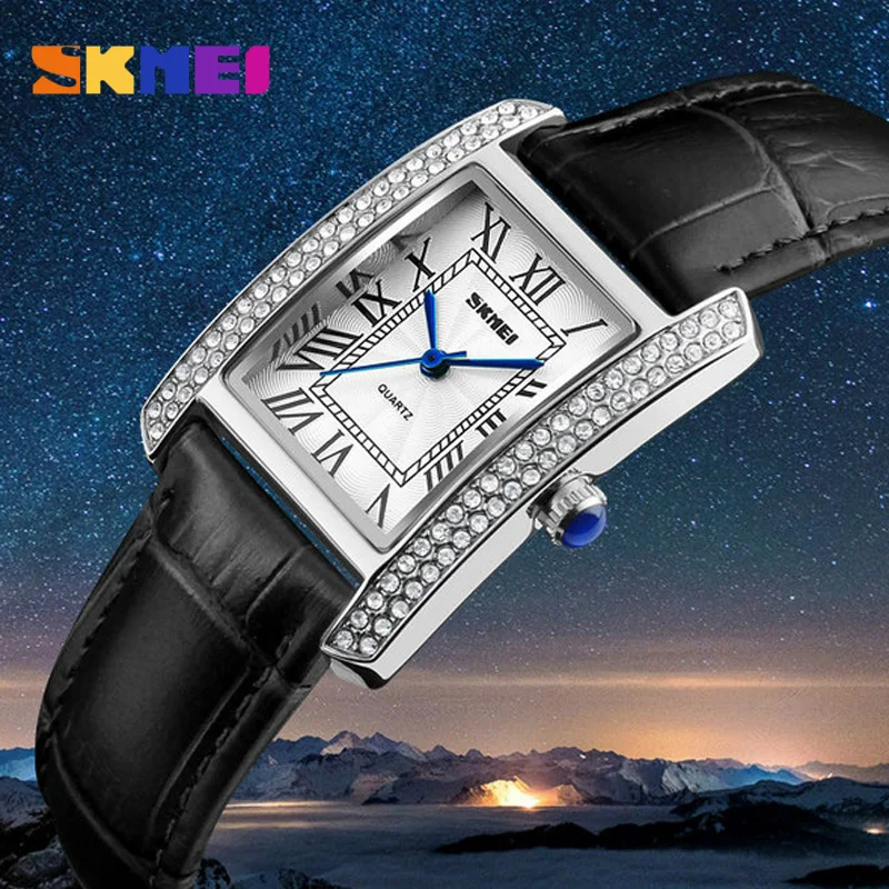 

SKMEI Brand Fashion Ladies Quartz Watch Dress Women's Leather Strap Women Watches Fashion Waterproof Wrist Watches 1281