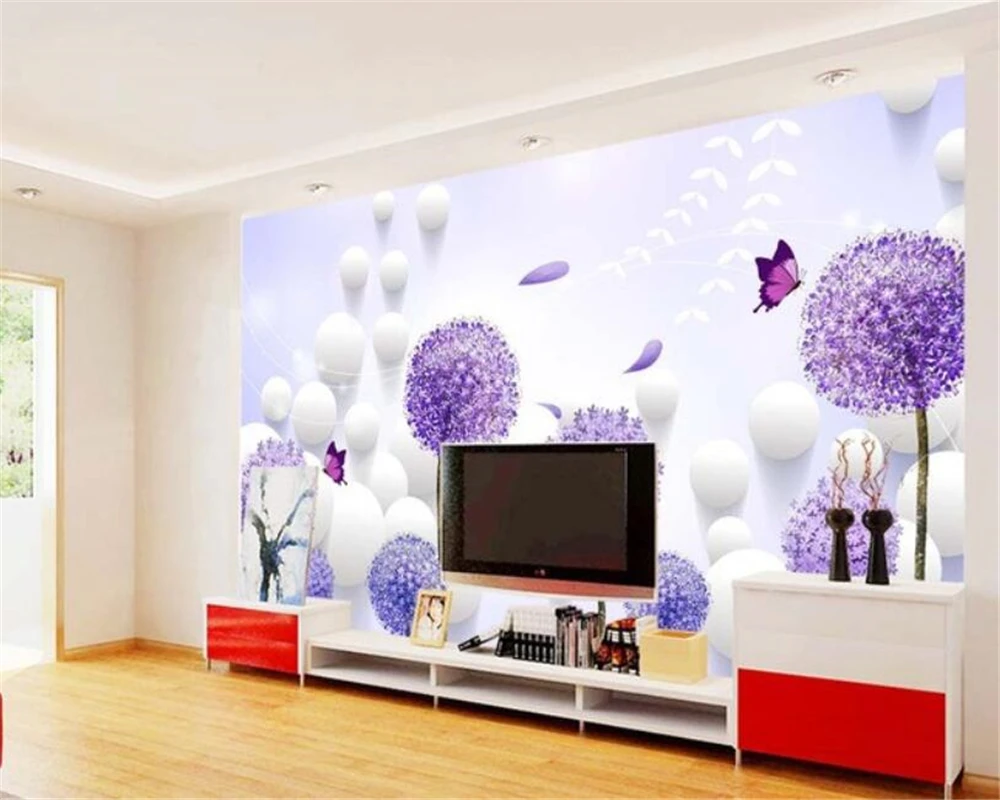 

Custom 3D Photo Wallpaper papel de parede Restaurant Wallpaper Dandelion 3D ball Wallpaper Mural Wall Painting Beibehang