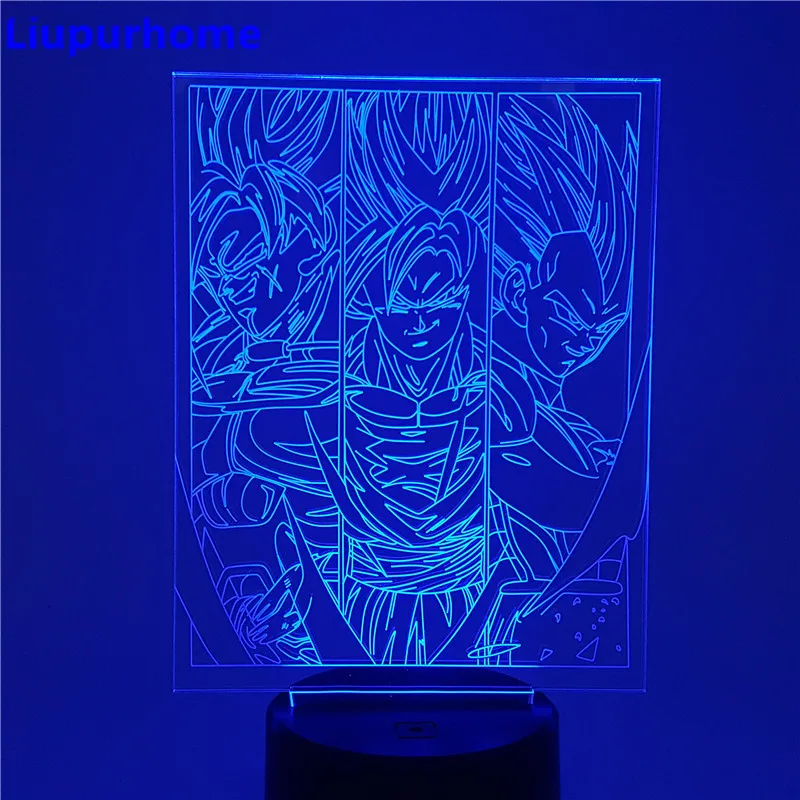Рисунок Гоку Вегета Broly светодиодный 3D ночной Светильник визуальный Иллюзия