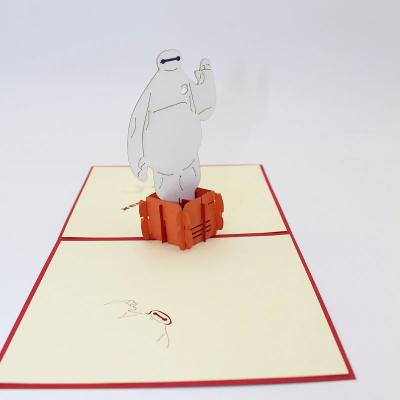 (10 шт./лот) милые Kawaii 3D Pup Baymax Большой Герой бумаги вырезать поздравительная