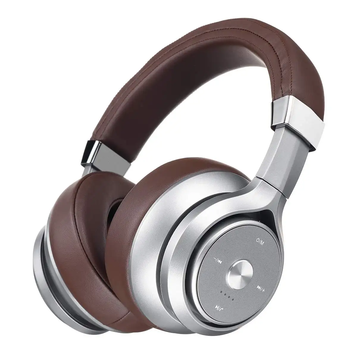 Беспроводные bluetooth наушники EQ режим Hands-free Bass стерео Hi-Fi гарнитура светодиодный складной Накладные наушники с микрофоном для iPhone - Цвет: brown