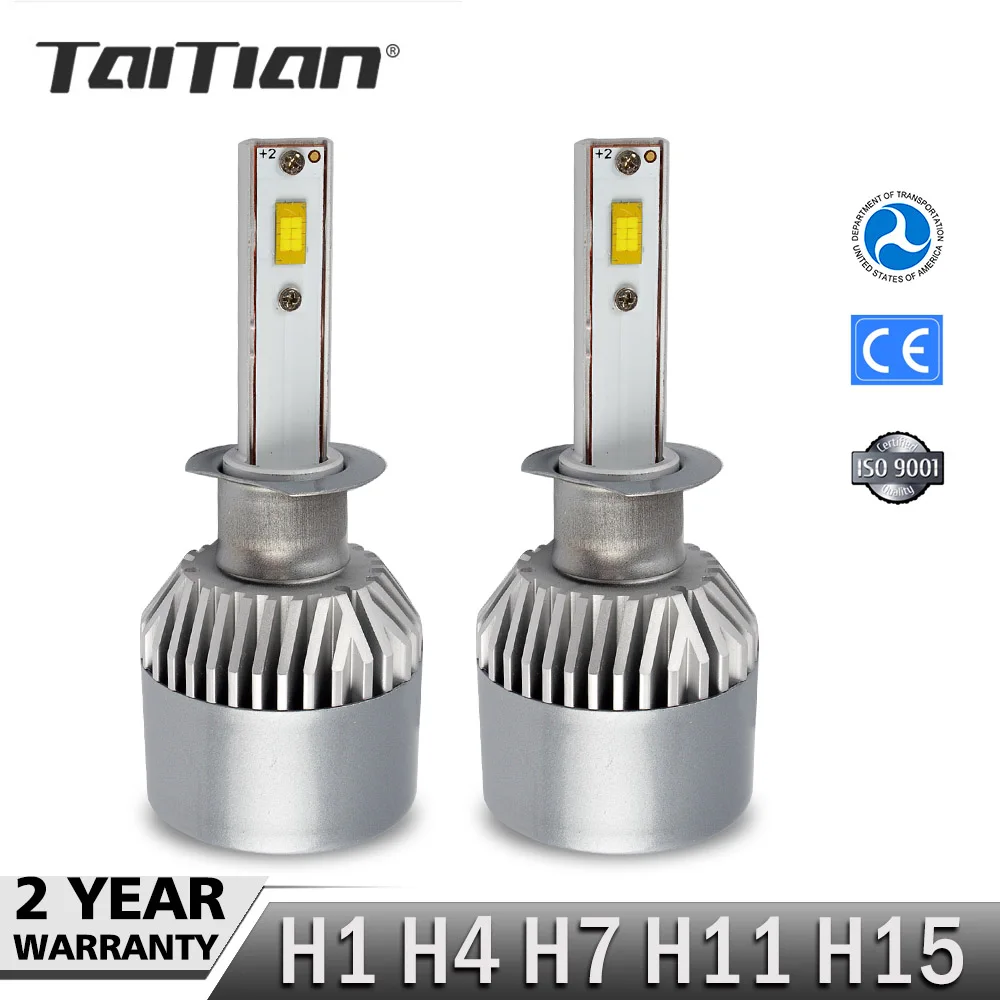 Taitian 2 шт SMD 144 W 15200LM 6000 K 12 V h1 лампы авто h4 лампа h7 canbus led H15 автомобилей светодиодные