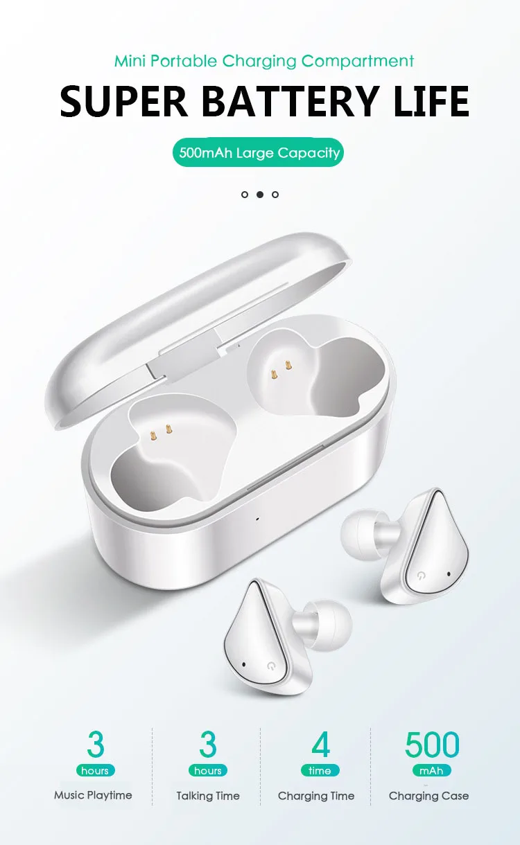 TWS 5 0 Bluetooth наушники мини беспроводные в ухо 3D стерео спортивные с двойным