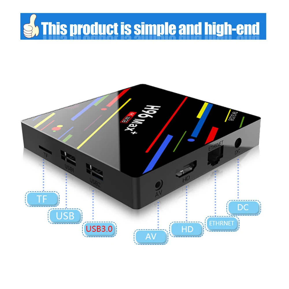 H96 MAX плюс Смарт ТВ Box Android 8 1 коробка 4 Гб оперативной памяти 32 Гб/64 ГБ Rom Rockchip RK3328 K