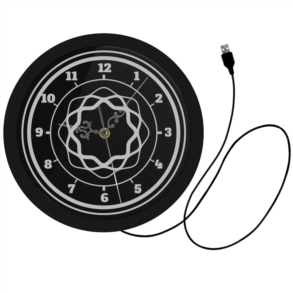 Светодиодное освещение разноцветные ретро стиль часы настенные Мандала 3D